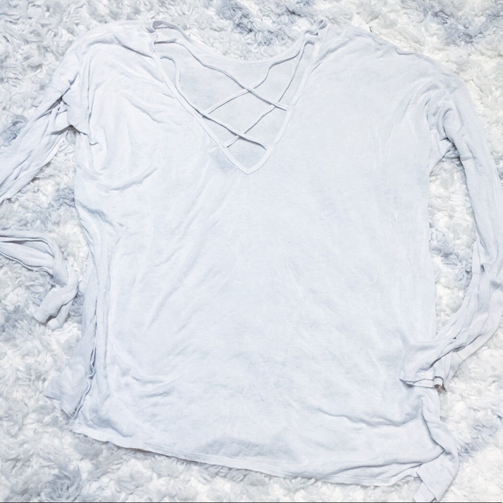 Hollister long sleeve top with cross crossed back